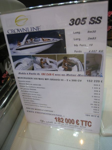 prix salon paris 2010 Crowline 305 SS