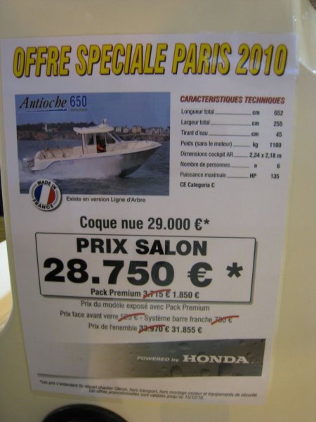 prix salon paris 2010 Guymarine Antioche 650