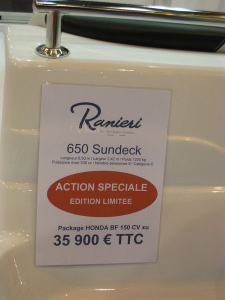 prix salon paris 2010 Ranieri 650 Sundeck