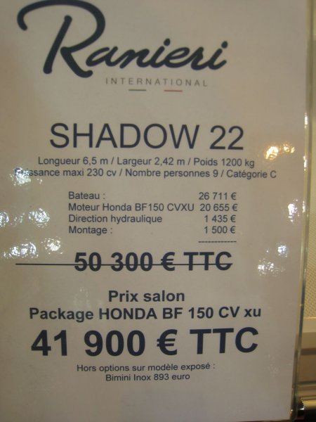 prix salon paris 2010 Ranieri Shadow 22