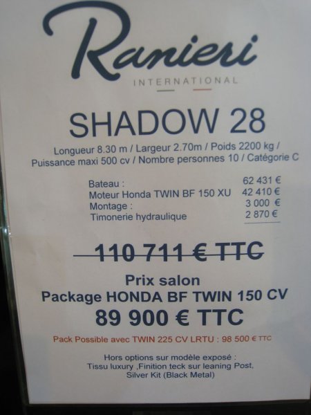 prix salon paris 2010 Ranieri shadow 28